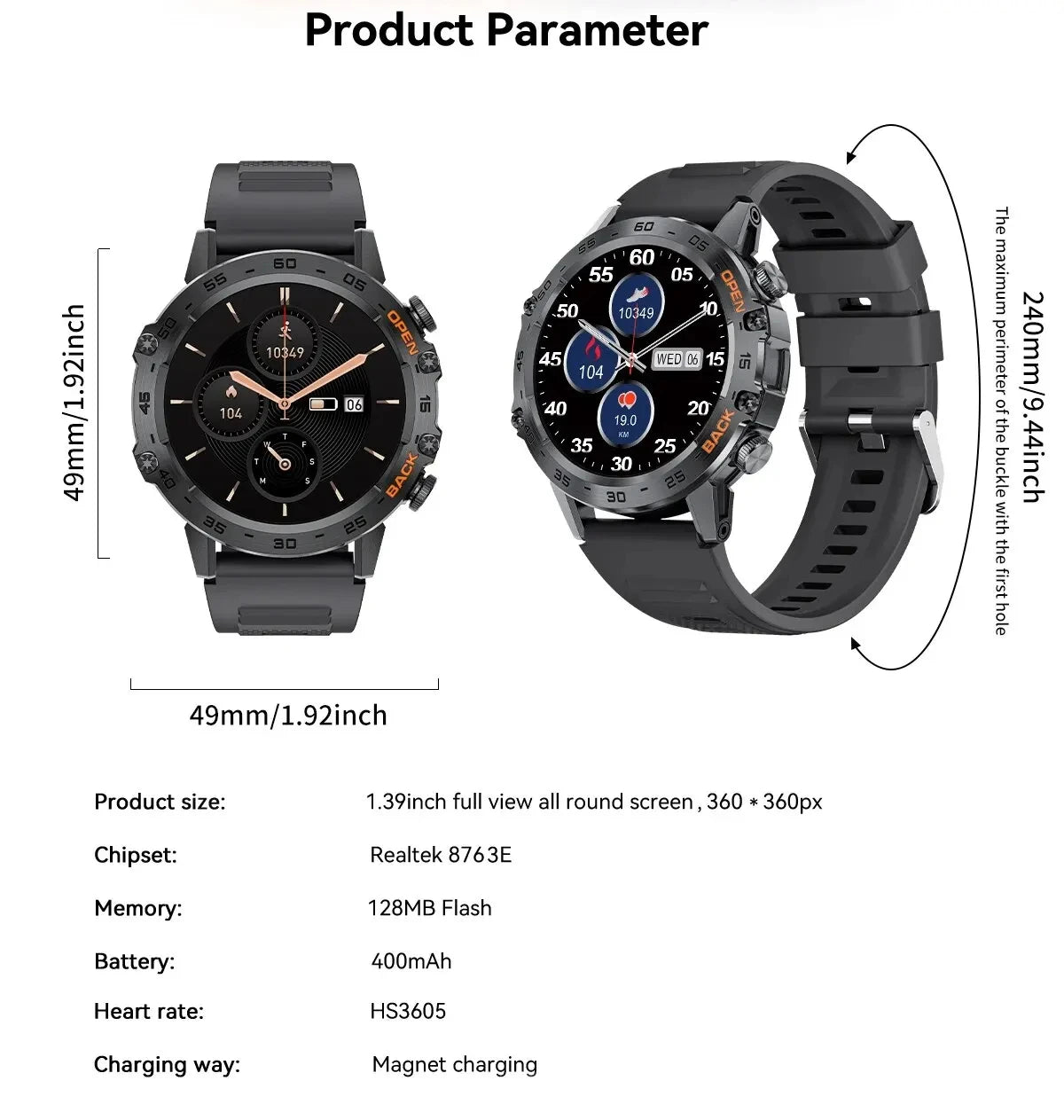 Heart Rate Monitoring Watch- Size