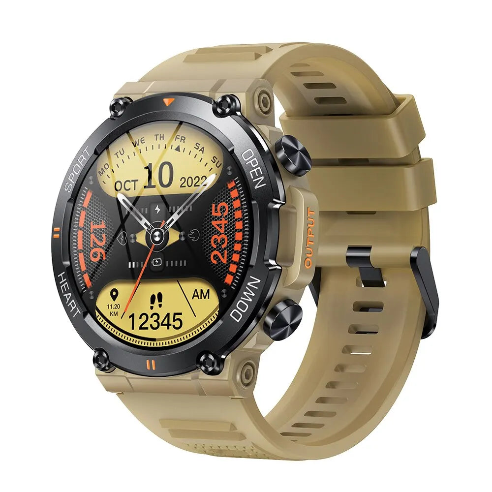 Android & iOS Smartwatch- Bluetooth- Khaki