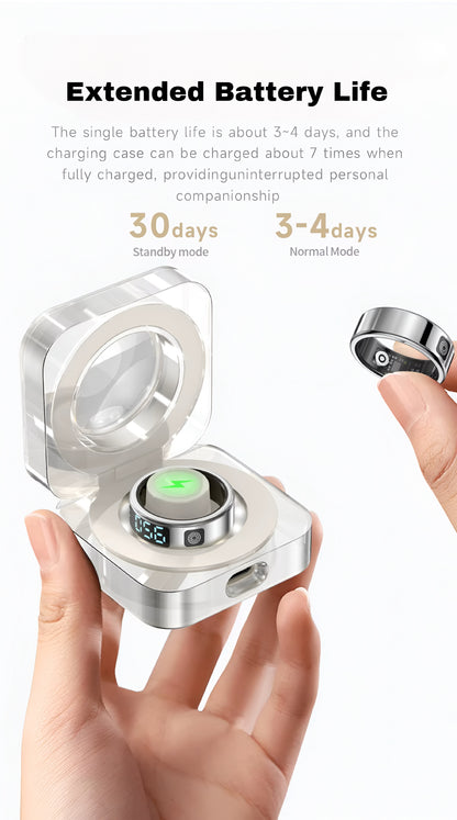 Smart Ring- Advanced Sensor Extended Battery Life- Charging Case