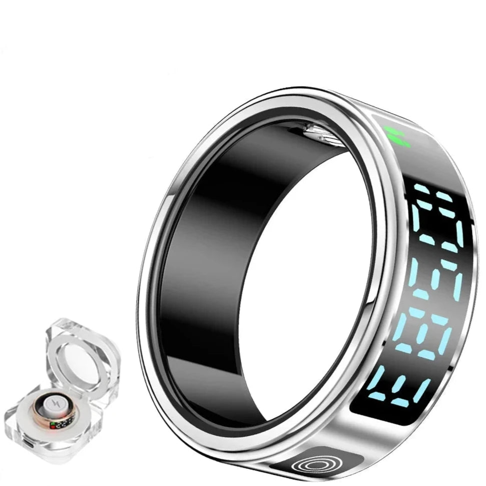 Smart Ring- Advanced Sensor Titanium Health & Fitness Tracker in SILVER - *Charging Case Included*